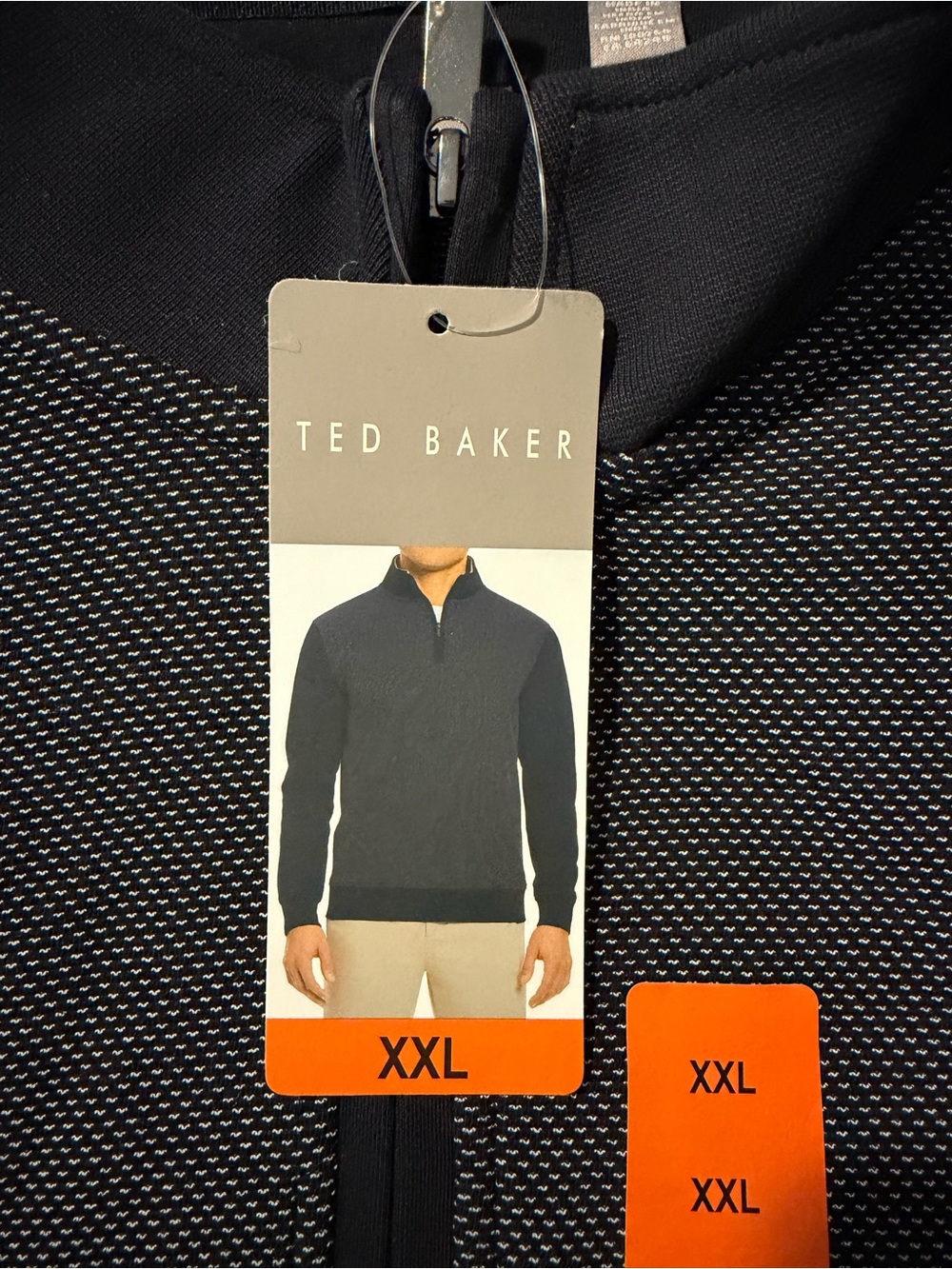 Ted Baker Men's Navy Textured Quarter-Zip Sweater